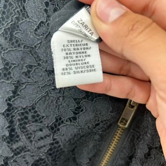 DVF Diane Von Furstenberg Zarita Lace Mini Dress 3/4 Sleeve Women's 6 Black - Picture 5 of 9